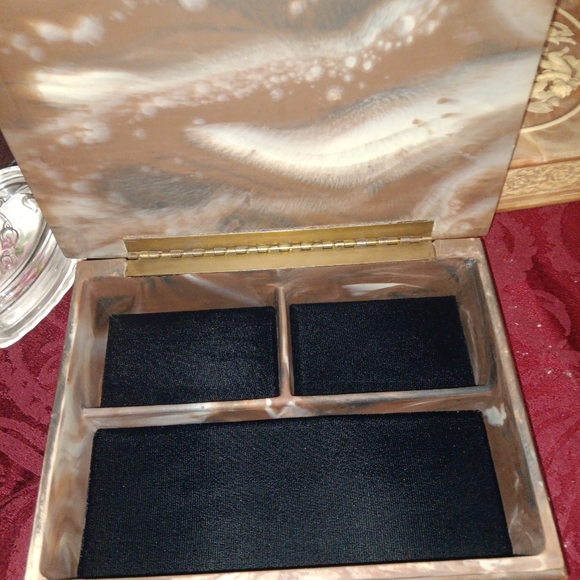 Vintage Incolay Stone Jewelry Box - Picture 2 of 2